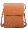 WU113 Sadie Woven Double Compartment Crossbody Bag - MiMi Wholesale