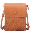 WU113 Sadie Woven Double Compartment Crossbody Bag - MiMi Wholesale