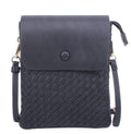 WU113 Sadie Woven Double Compartment Crossbody Bag - MiMi Wholesale