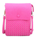 WU113 Sadie Woven Double Compartment Crossbody Bag - MiMi Wholesale