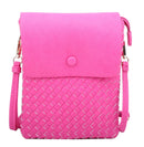 WU113 Sadie Woven Double Compartment Crossbody Bag - MiMi Wholesale