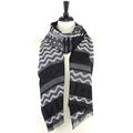 XP6 - BW Pashmina Long Scarf - MiMi Wholesale