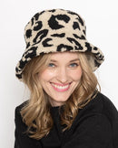 YHU120005 Leopard Teddy Bucket Hat - MiMi Wholesale
