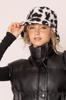YHU120005 Leopard Teddy Bucket Hat - MiMi Wholesale