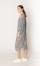 YLK310087 Melody Floral Lace Kimono With Ties - MiMi Wholesale