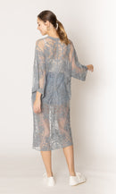 YLK310087 Melody Floral Lace Kimono With Ties - MiMi Wholesale