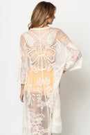 YLK310088 Piper Floral Lace Kimono With Ties - MiMi Wholesale