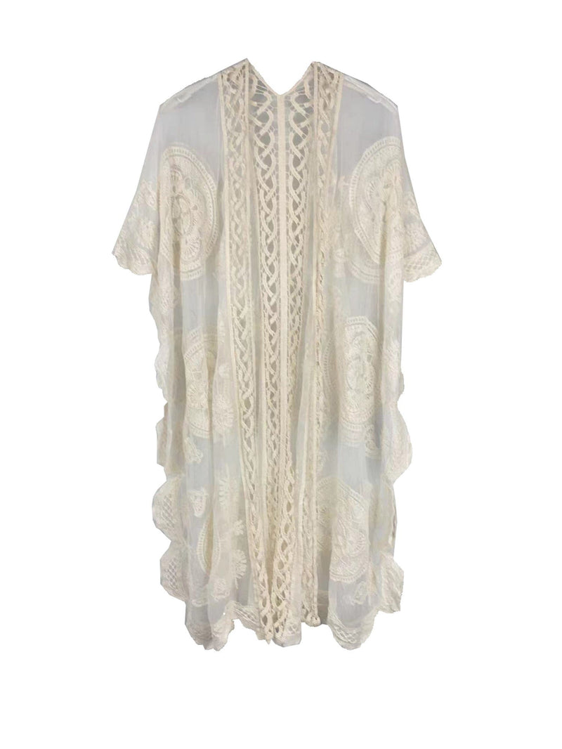 YLK310090 Makenzie Lace Kimono - MiMi Wholesale