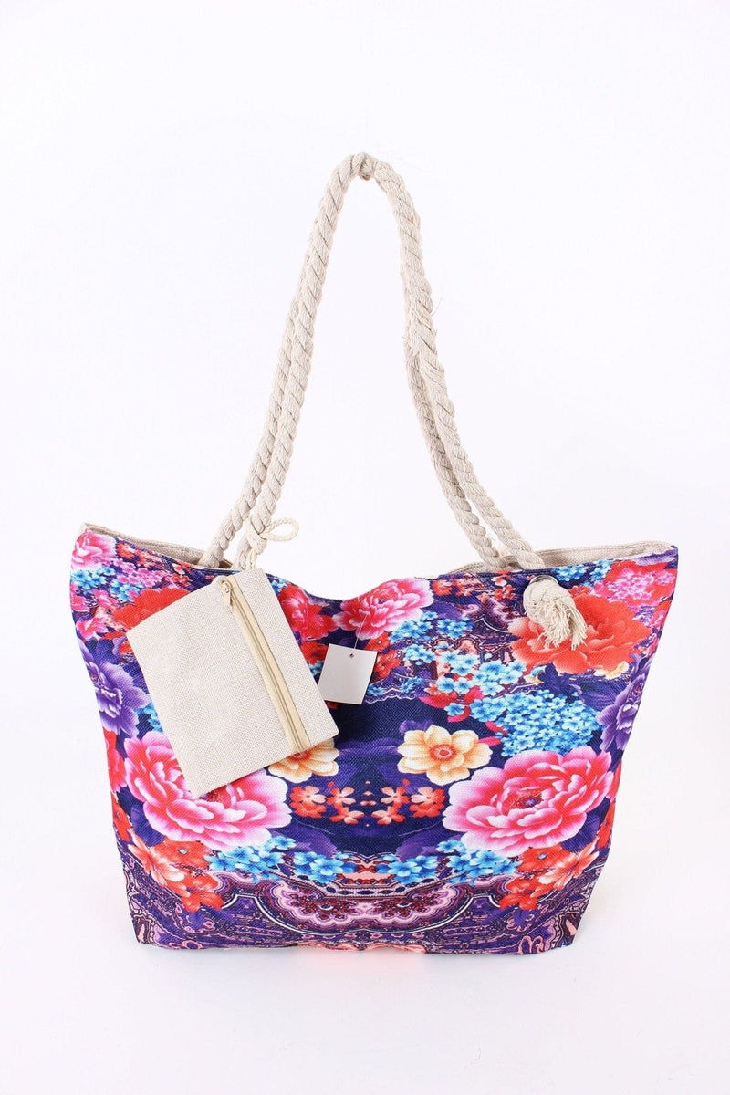 YM1190 Floral Canvas Tote Bag - MiMi Wholesale