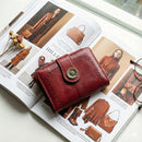 YX25766 - 6 Lena Vegan Leather Laser Cut Out Detail Wallet - MiMi Wholesale