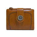 YX25766 - 6 Lena Vegan Leather Laser Cut Out Detail Wallet - MiMi Wholesale
