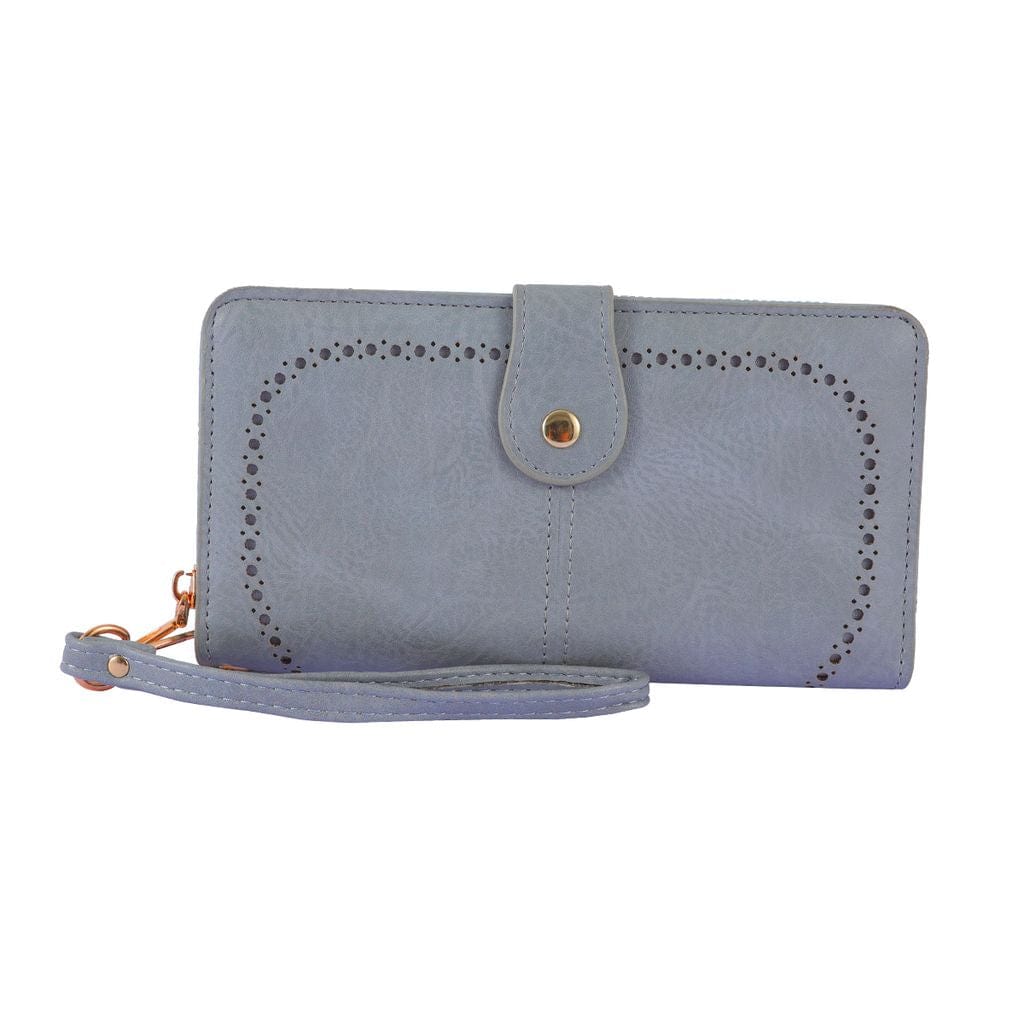 YX25793 Rachel Vegan Leather Laser Cut Out Detail Wallet/Wristlet - MiMi Wholesale