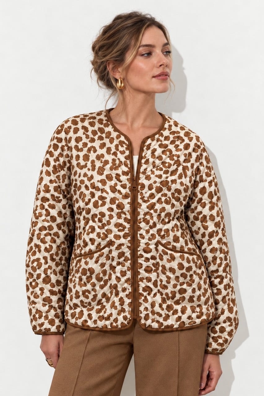 ZCJS631 Melinda Leopard Print Jacket