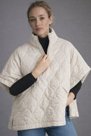 ZCP520125 Quarter Zip Quilted Puffer Poncho - MiMi Wholesale