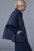ZCP520125 Quarter Zip Quilted Puffer Poncho - MiMi Wholesale