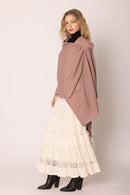 ZCR320004 Solid Ruana With Shoulder Strap - MiMi Wholesale