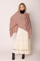 ZCR320004 Solid Ruana With Shoulder Strap - MiMi Wholesale