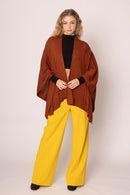 ZCR320004 Solid Ruana With Shoulder Strap - MiMi Wholesale