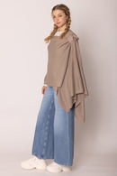 ZCR320004 Solid Ruana With Shoulder Strap - MiMi Wholesale