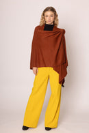 ZCR320004 Solid Ruana With Shoulder Strap - MiMi Wholesale