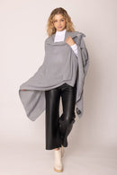 ZCR320004 Solid Ruana With Shoulder Strap - MiMi Wholesale