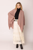 ZCR320004 Solid Ruana With Shoulder Strap - MiMi Wholesale