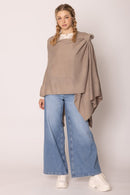 ZCR320004 Solid Ruana With Shoulder Strap - MiMi Wholesale