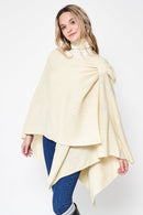 ZCR320004 Solid Ruana With Shoulder Strap - MiMi Wholesale