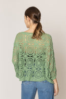 ZLC410054 Nia Geometric Circle Pattern Crochet Cropped Cardigan/Kimono - MiMi Wholesale