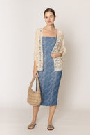 ZLC410054 Nia Geometric Circle Pattern Crochet Cropped Cardigan/Kimono - MiMi Wholesale