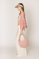 ZLC410054 Nia Geometric Circle Pattern Crochet Cropped Cardigan/Kimono - MiMi Wholesale