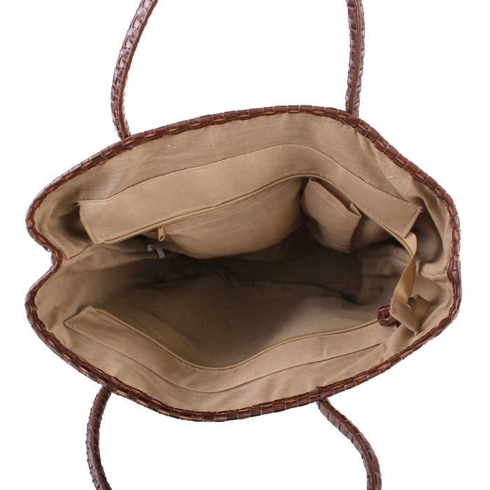 2391L Large Flat Woven Tote/Beach Bag - MiMi Wholesale