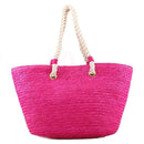 2454 Rope Handle Straw Shoulder Tote/Beach Bag - MiMi Wholesale