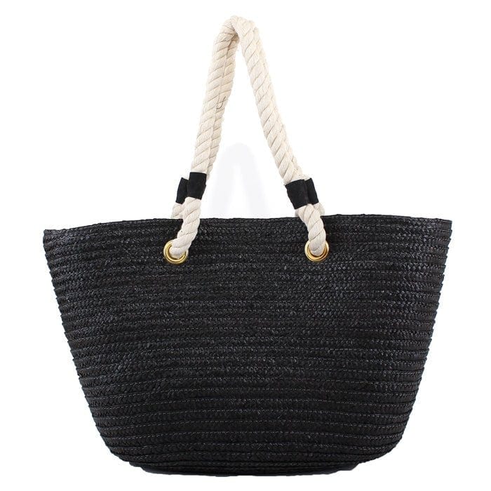 2454 Rope Handle Straw Shoulder Tote/Beach Bag - MiMi Wholesale