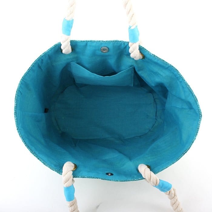 2455 Rope Handle Straw Shoulder Tote/Beach Bag - MiMi Wholesale