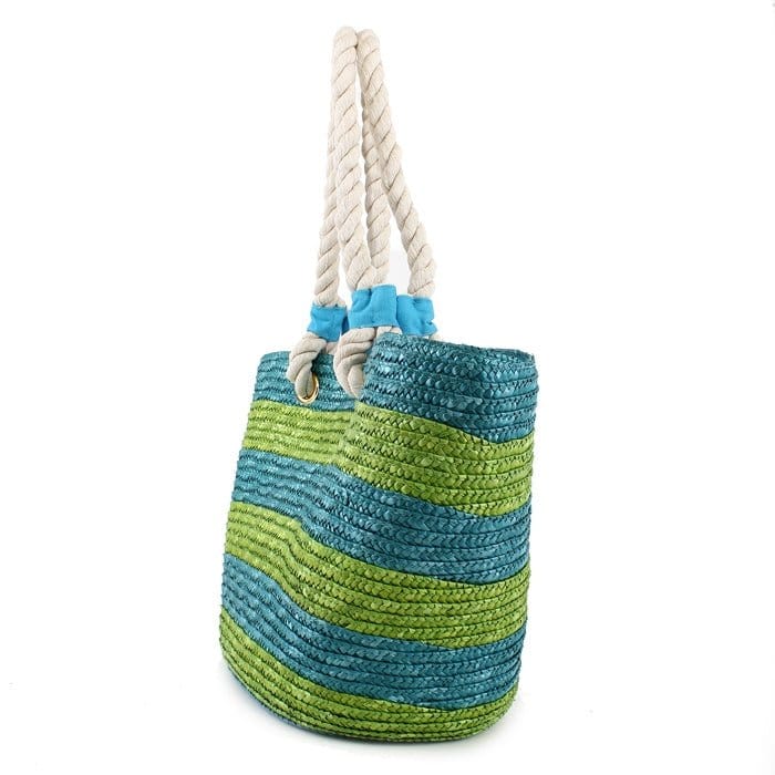 2455 Rope Handle Straw Shoulder Tote/Beach Bag - MiMi Wholesale