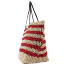 2469 Striped Straw Shoulder Tote/Beach Bag - MiMi Wholesale