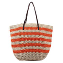 2469 Striped Straw Shoulder Tote/Beach Bag - MiMi Wholesale