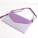 6024(BK) Seersucker Leather Top Envelope Clutch for Monogram - MiMi Wholesale