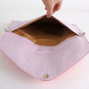 6024(BK) Seersucker Leather Top Envelope Clutch for Monogram - MiMi Wholesale