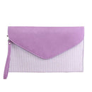6024(BK) Seersucker Leather Top Envelope Clutch for Monogram - MiMi Wholesale