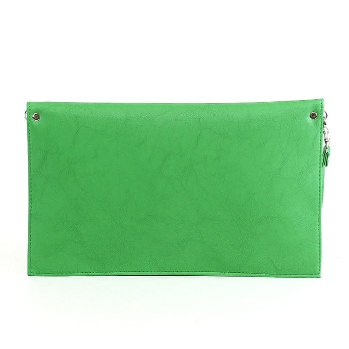 6024(BK) Seersucker Leather Top Envelope Clutch for Monogram - MiMi Wholesale