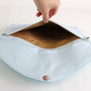 6024(BK) Seersucker Leather Top Envelope Clutch for Monogram - MiMi Wholesale