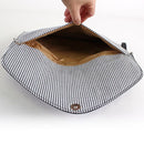 6024(BK) Seersucker Leather Top Envelope Clutch for Monogram - MiMi Wholesale