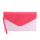 6024(BK) Seersucker Leather Top Envelope Clutch for Monogram - MiMi Wholesale