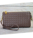 7050 Woven Three Compartment Clutch/Crossbody Bag - MiMi Wholesale