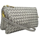 7050 Woven Three Compartment Clutch/Crossbody Bag - MiMi Wholesale