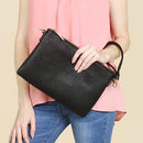 8623 Ellen Three Compartment Wristlet Fashion Clutch/Crossbody - MiMi Wholesale
