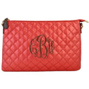 8627 Monogrammable Quilted Zipper Pouch Wristlet Fashion Clutch/Crossbody - MiMi Wholesale