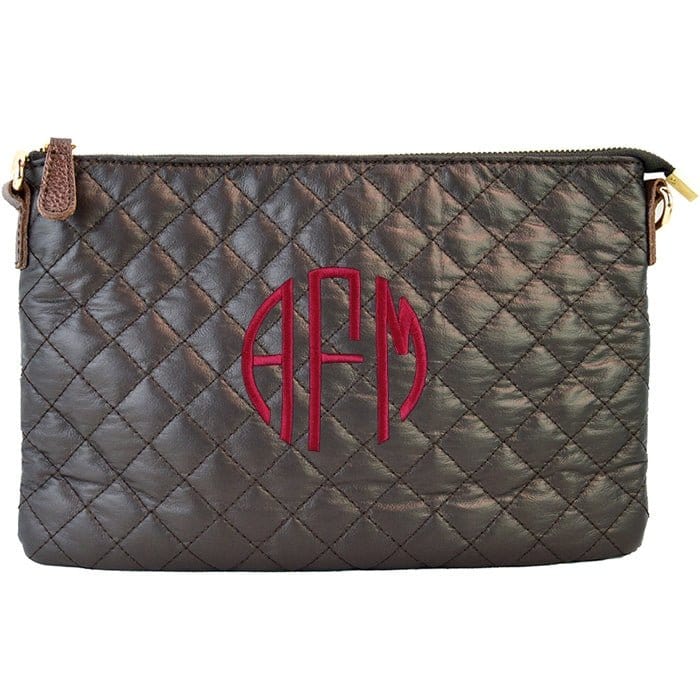 8627 Monogrammable Quilted Zipper Pouch Wristlet Fashion Clutch/Crossbody - MiMi Wholesale